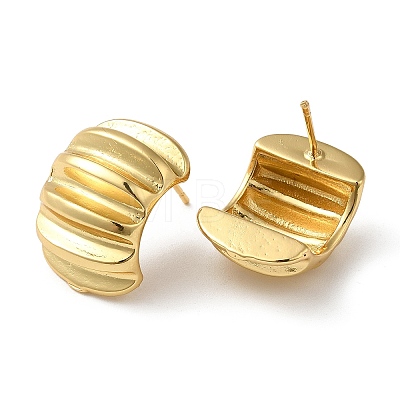 Rack Plating Brass Twist Rectangle Stud Earrings for Women EJEW-Z019-15G-1