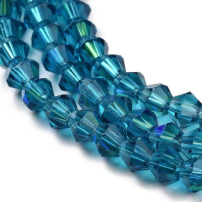 Transparent Electroplate Glass Beads Strands GLAA-F029-3mm-D01-1