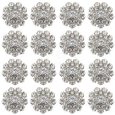 16Pcs 1-Hole Alloy Shank Buttons BUTT-GF0001-27-1