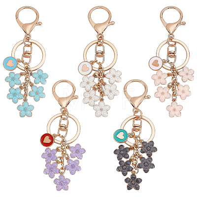 5Pcs Alloy Enamel Keychain KEYC-PH01550-1
