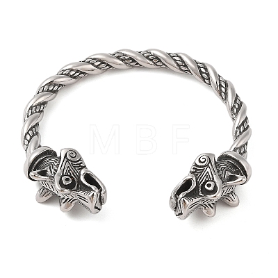 Viking 304 Stainless Steel Open Cuff Bangles for Men BJEW-U001-07A-G-1