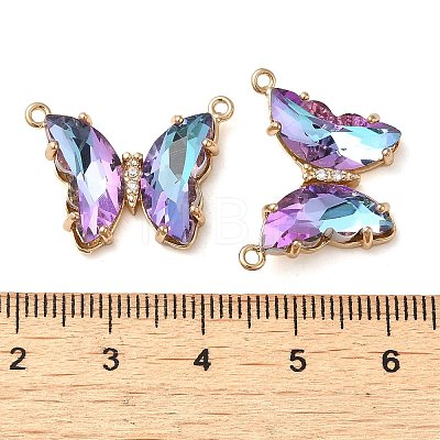 Brass Pave Faceted Glass Connector Charms FIND-Z020-03N-1