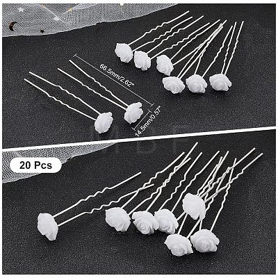 CHGCRAFT 20Pcs Platinum Tone Alloy Hair Forks OHAR-CA0001-05-1