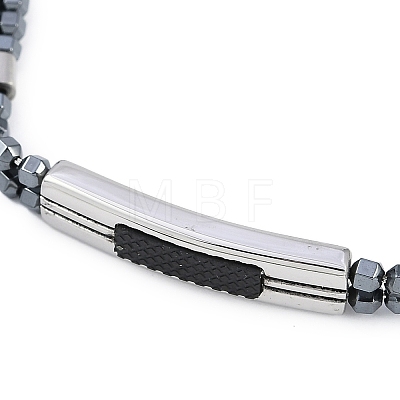 Synthetic Non-magnetic Hematite Beaded Bracelets BJEW-S156-05P-D-1