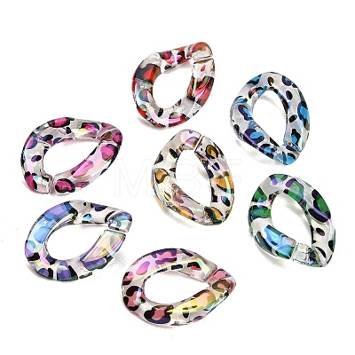 UV Plating Printed Transparent Acrylic Beads AC-CBAEEF4-22-1