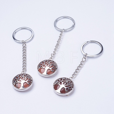 Natural/Synthetic Mixed Stone Keychain KEYC-E023-02-1