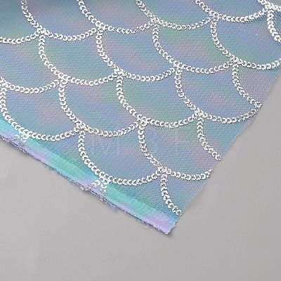 Fish Scale Pattern Polyester Fabric DIY-WH20081-103B-1