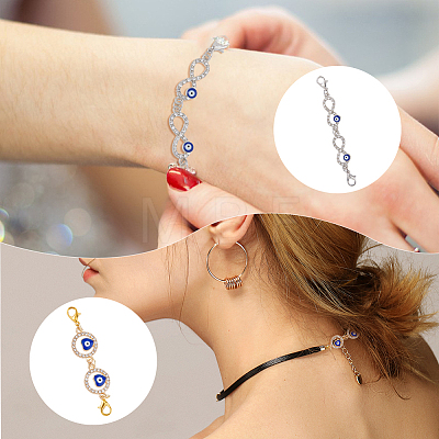 2 Sets 2 Colors  Zinc Alloy Crystal Rhinestone Double Lobster Claw Clasps FIND-FH0007-63-1