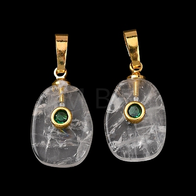 Natural Quartz Crystal Pendants G-P628-02G-08-1