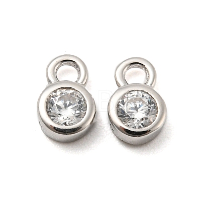 Real Platinum Plated Rhodium Plated 925 Sterling Silver Charms STER-K176-03F-P-1