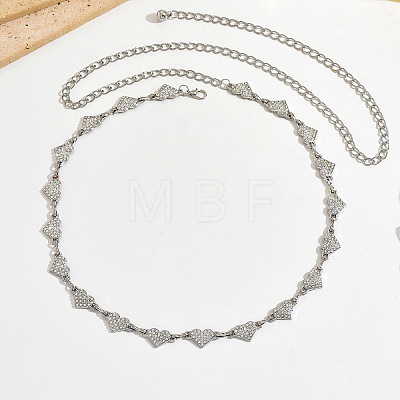 Alloy Crystal Rhinestone Heart Link Waist Chains for Women WGA2267-01-1