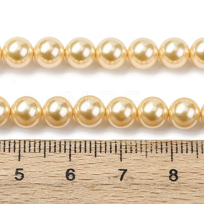 Electroplated Shell Pearl Beads Strands BSHE-G041-6mm-01-1
