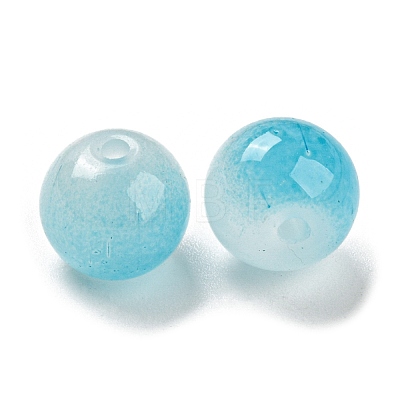 Two Tone Spray Painting Glass Beads GLAA-L046-03F-1