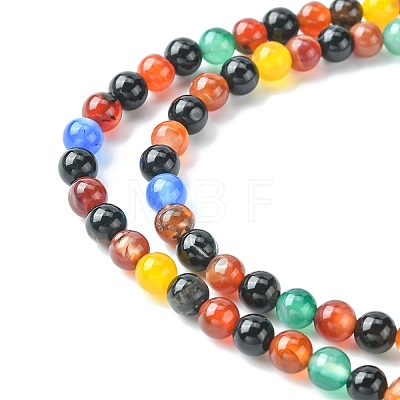 Natural Agate Beads Strands G-YW0001-33B-1