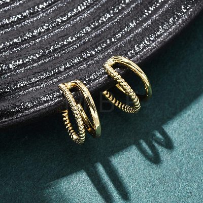 Two-layer C-Shaped Brass Cuff Earrings EJEW-G445-01G-1