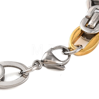 304 Stainless Steel Byzantine Chain Bracelets BJEW-B078-135GP-1