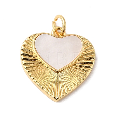 Rack Plating Brass Shell Pendants X-KK-B092-04G-1