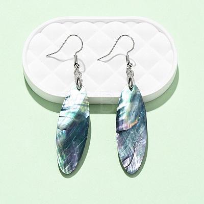 Brass Abalone Shell Dangle Earrings EJEW-C161-01B-1