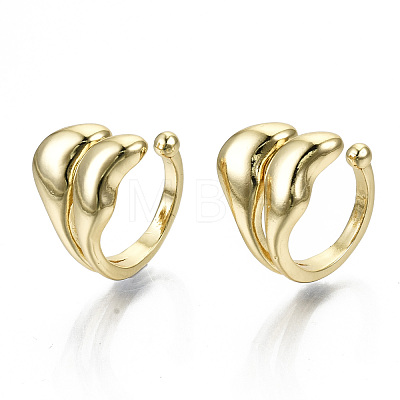 Brass Cuff Earrings EJEW-S201-244G-NR-1
