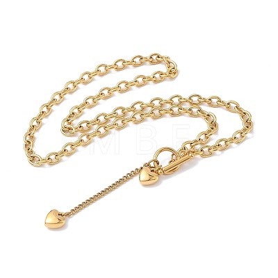 304 Stainless Steel Toggle Heart Y Necklaces for Women NJEW-M101-04G-1