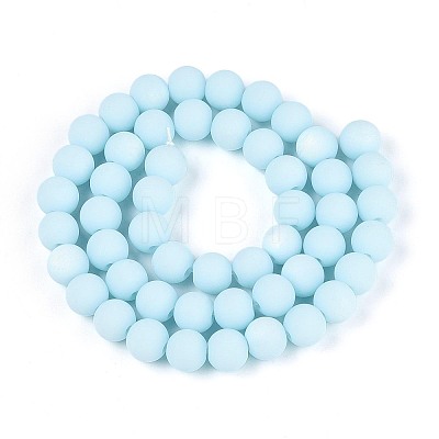Frosted Opaque Glass Beads Strands LS-GLAA-T032-P8mm-MBB10-1