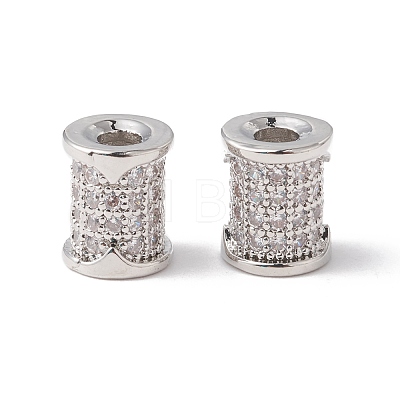 Eco-Friendly Rack Plating Brass Micro Pave Cubic Zirconia Beads KK-F835-24B-P-1