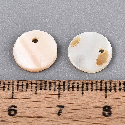 Natural Freshwater Shell Disc Charms BSHE-T014-42B-1