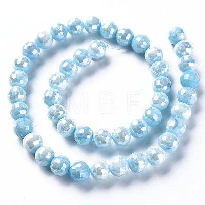 Opaque Baking Painted Glass Beads Strands EGLA-N006-005A-1