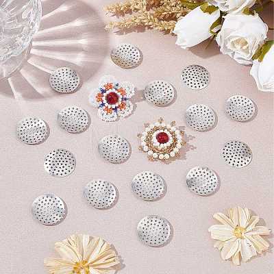 Brass Finger Ring/Brooch Sieve Findings KK-SC0002-65-1