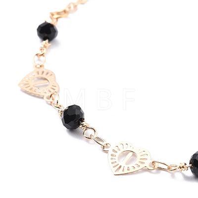 4Pcs 4 Style Alloy Chain Anklets Set with Heart SJEW-D009-05KCG-1