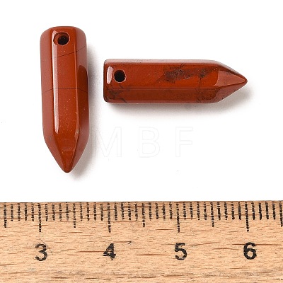 Natural Red Jasper Pointed Pendants G-C158-05I-1