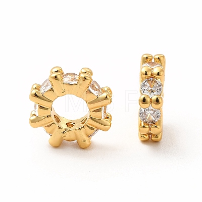 Brass Glass Spacer Beads X-KK-A178-06G-1