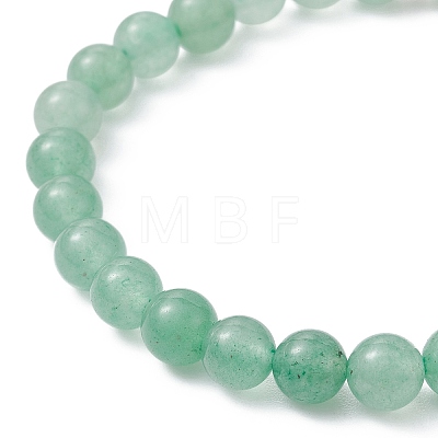 Natural Green Aventurine Round Beaded Stretch Bracelets BJEW-JB09727-05-1