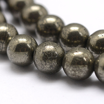 Natural Pyrite Beads Strands G-D391-01-1