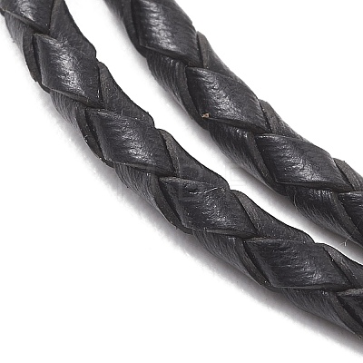 3MM Round Braided Leather Bracelet Making AJEW-JB01542-01-1