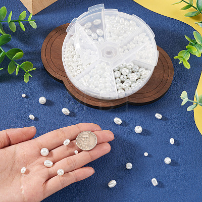 410Pcs 6 Styles Glass Pearl Beads HY-TA0003-04A-1