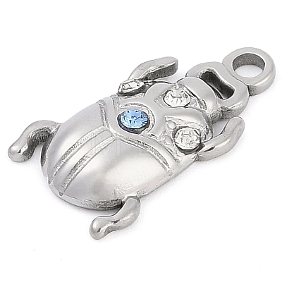 304 Stainless Steel Rhinestone Pendants X-STAS-L022-478P-1