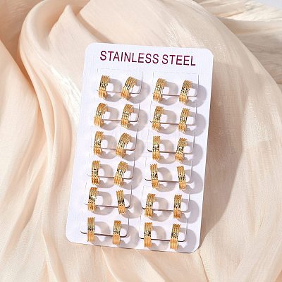 304 Stainless Steel Polishing Effect Hoop Earrings EJEW-M001-40C-G-1