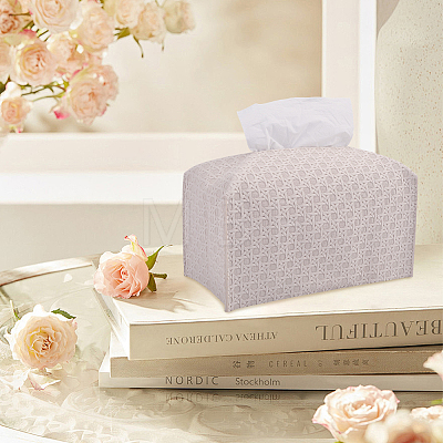 Crossed Textured Imitation Leather Tissue Boxes CON-WH0095-208A-1