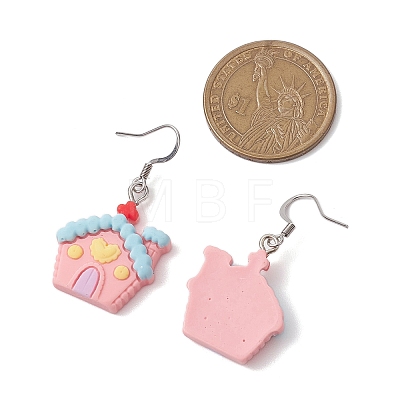 Christmas Resin Dangle Earrings EJEW-JE06087-1