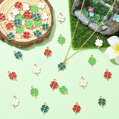 40Pcs 4 Colors Rack Plating Alloy Enamel Pendants ENAM-YW0009-43-1