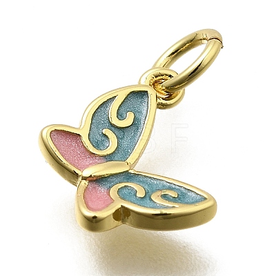 Brass Enamel Charms KK-Z093-07G-01-1