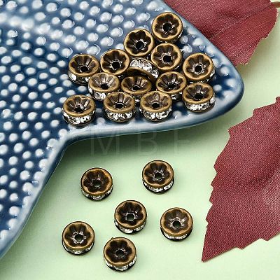 Brass Rhinestone Spacer Beads RB-A014-Z8mm-01AB-NF-1