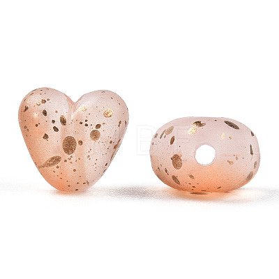 Transparent Frosted Spray Painted Acrylic Beads X1-FACR-TAC0004-02B-1