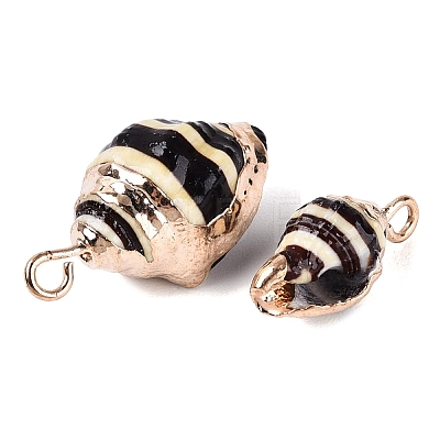 Electroplate Natural Spiral Shell Pendants SSHEL-Q100-42G-1