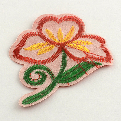 DIY Costume Accessories Flower Fabric Scrapbook Clothes Patch Stickers Computerized Embroidery AJEW-Q093-M-1