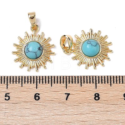 Synthetic Turquoise Pendants KK-Q030-21A-G-1