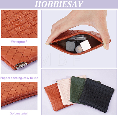 HOBBIESAY 5Pcs 5 Colors Rectangle Imitation Leather Multipurpose Shrapnel Makeup Bags ABAG-HY0001-12-1