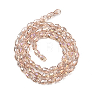 Transparent Electroplate Glass Beads Strands EGLA-A037-T6x8mm-B04-1