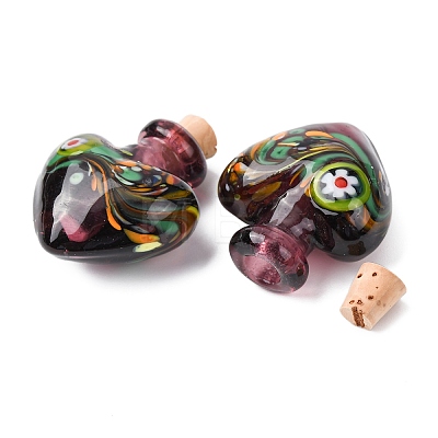Handmade Lampwork Perfume Bottle Pendants LAMP-H072-02A-1